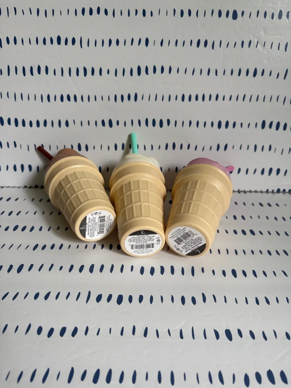 Target Ice Cream Cone Novelty Drink Tumblers - Chocolate, Vanilla & Strawberry